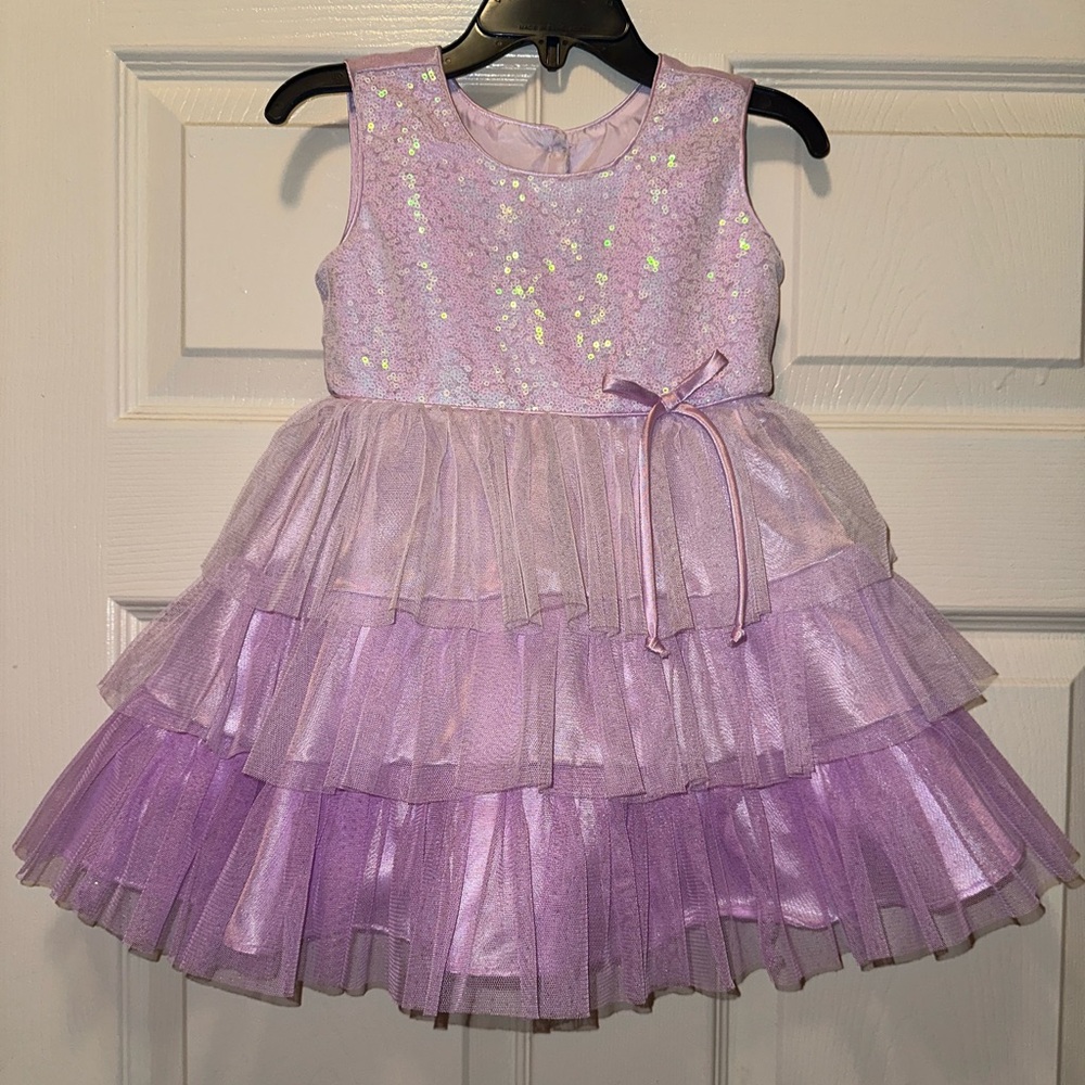 Jona Michelle Lavender Dress with Sequins Top & Tulle Bottom